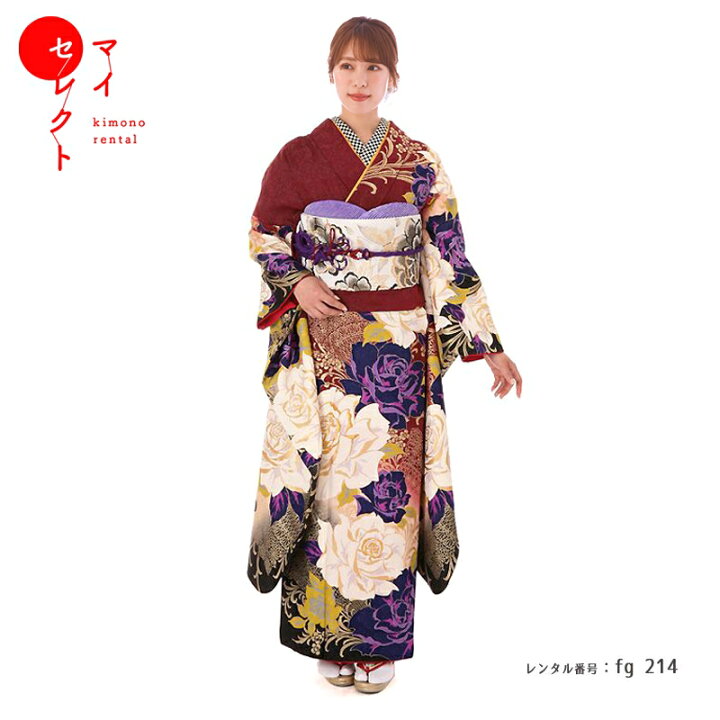 楽天市場】振袖 レンタル【成人式】fg_214 /MURUA エンジ 振袖 結婚式 