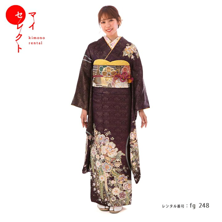 楽天市場 振袖 レンタル 成人式 Fg 248 Mi 57 花菱ラメに四季の花 振袖 結婚式 卒業式 フルセット レンタル振袖 貸衣装 レンタル着物 レンタル レンタル衣裳 マイセレクト