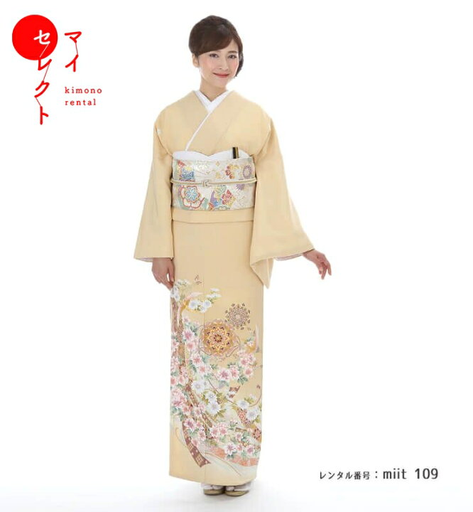 楽天市場】色留袖 レンタル 〔miit_109/色留袖 N-47 金彩鶴と宝相華 S 