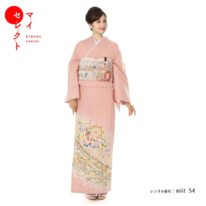 楽天市場】色留袖 レンタル 〔miit_54/色留袖 N-24 華文に唐花 ピンク 