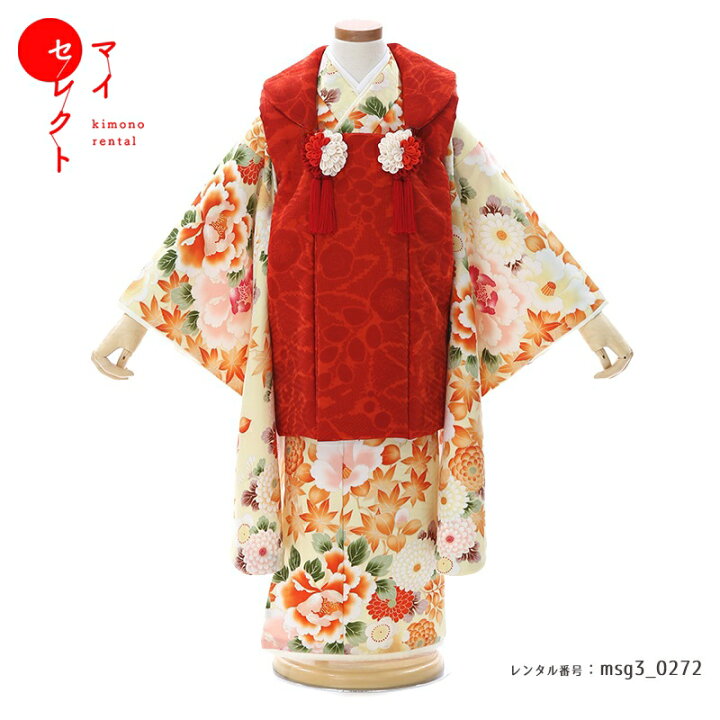 楽天市場】七五三 着物 3歳女の子 [被布/着物/小物/草履/バッグ 