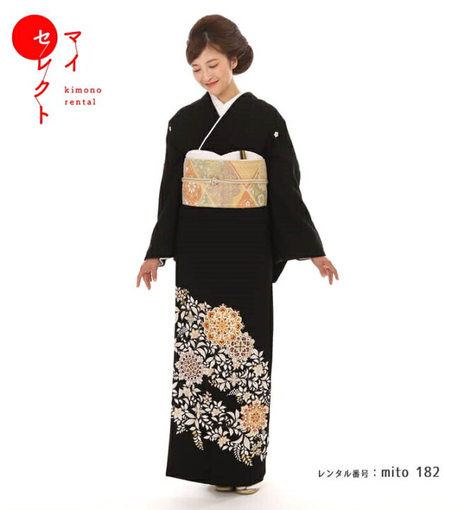 楽天市場】留袖 レンタル mito_182 / N-147 唐花に華文 正絹 | 往復  
