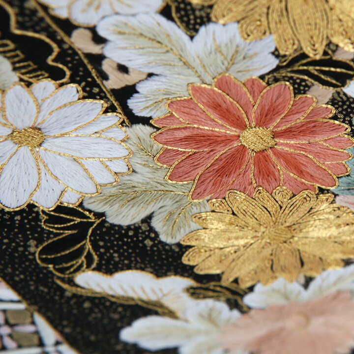 楽天市場】留袖 レンタル 総刺繍 mito_542/手刺繍 松竹梅に四季花 黒 