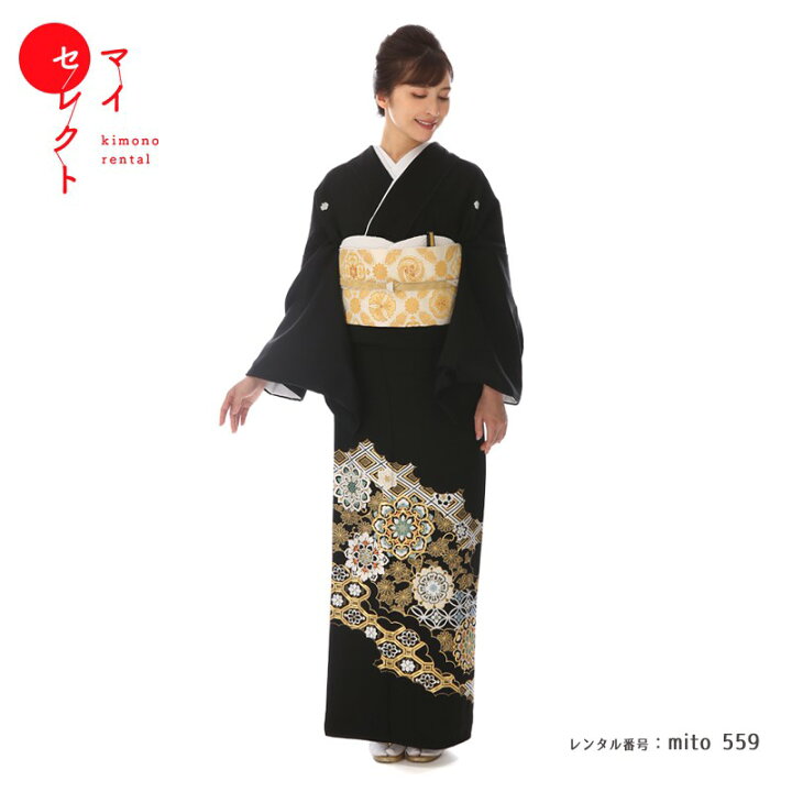 楽天市場】黒留袖 レンタル 総手刺繍 七宝華文 mito_559 正絹 フル 