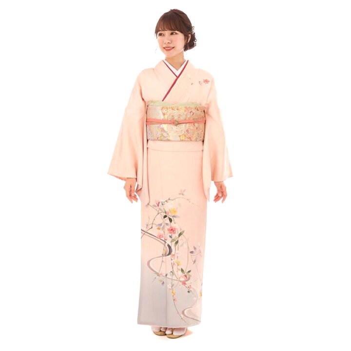 楽天市場】訪問着 レンタル 正絹 mtu_11 /0338 ピンク 立花 往復送料  