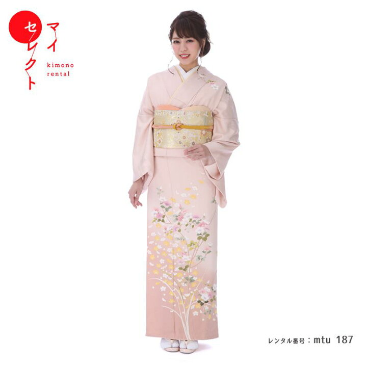 楽天市場】訪問着 レンタル 正絹 結婚式 mtu_187 訪問着 幻想花桜色 