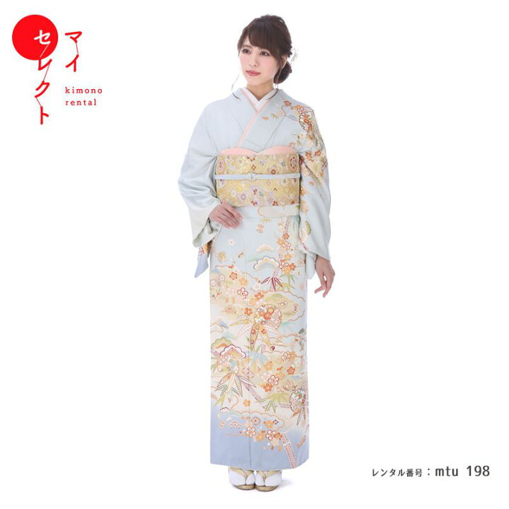 楽天市場】訪問着 大きいサイズblue 広幅 レンタル ふくよか mtu_198 