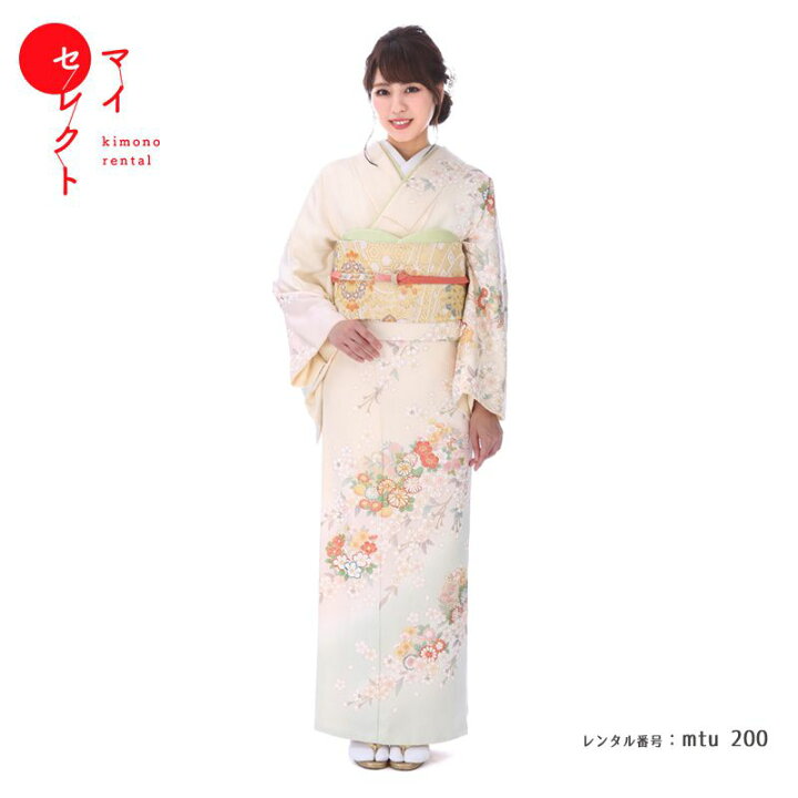 楽天市場】訪問着 レンタル 正絹 結婚式 mtu_200 訪問着 雪輪花丸春錦 