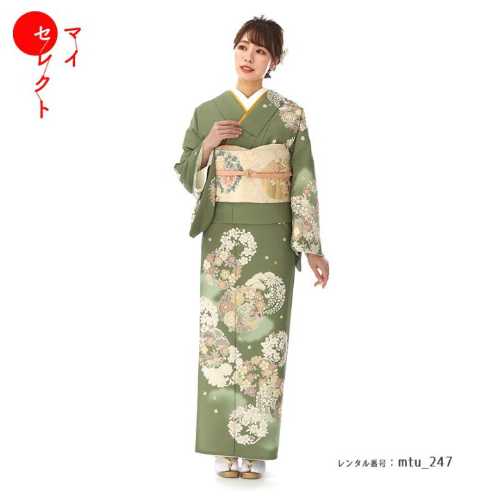 楽天市場】訪問着 レンタル 結婚式 mtu_247 訪問着 JL-85 花の丸 利休 