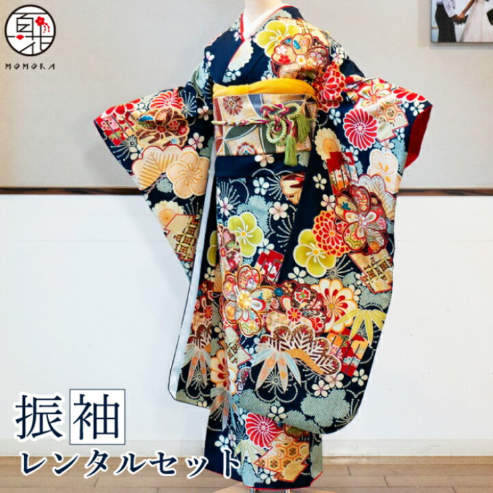 楽天市場】【振袖 レンタル】[紺 マーベラス] 振袖フルセットレンタル 