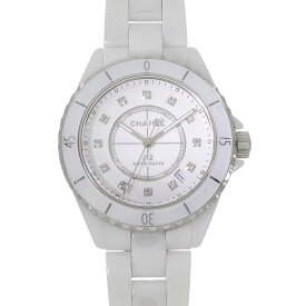 [ローン最大48回無金利] シャネル J12 ホワイトセラミック 38mm H5705 ホワイト×12Pダイヤモンド ユニセックス 中古 送料無料 腕時計