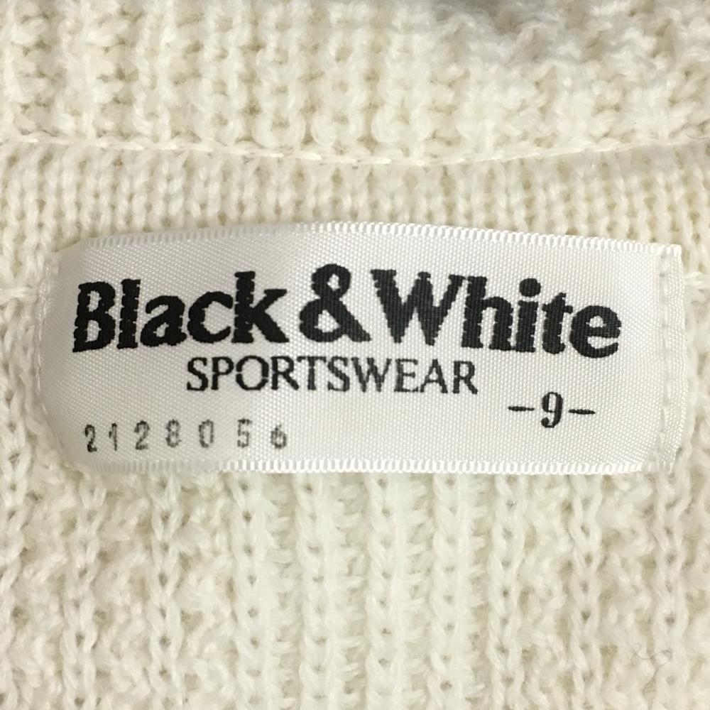 特価10%OFF Black White ブラックアンドホワイト ニットテーラードジャケット アイボリー 人気ブランドの新作 レディース ゴルフウェア  胸ポケット 毛100％ 9