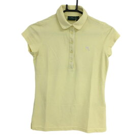 【美品】シェルボ 半袖ポロシャツ イエロー ナイロン100％ 無地 レディース XS ゴルフウェア CHERVO"