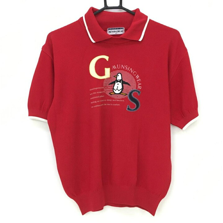 楽天市場】☆特価☆マンシングウェア 襟付き半袖ニットセーター レッド  