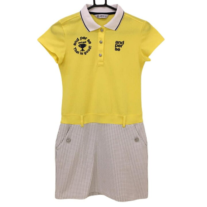 楽天市場】☆特価25%OFF☆アンパスィ 半袖ポロワンピース イエロー×白 