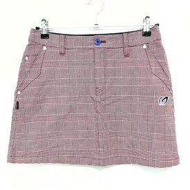 ★特価10%OFF★【超美品】マスターバニー スカート レッド×白 グレンチェック ストレッチ レディース 0(S) ゴルフウェア MASTER BUNNY EDITION