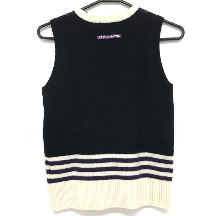 楽天市場】☆特価☆【超美品】パーリーゲイツ ニットベスト 黒×グレー 