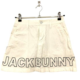 ジャックバニー スカート 白×黒 ロゴプリント 内側インナーパンツ レディース 00(XS) ゴルフウェア Jack Bunny