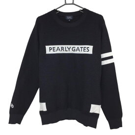 パーリーゲイツ セーター ネイビー×白 ボーダー編み 袖2ライン ニット メンズ 6(XL) ゴルフウェア 2022年モデル PEARLY GATES