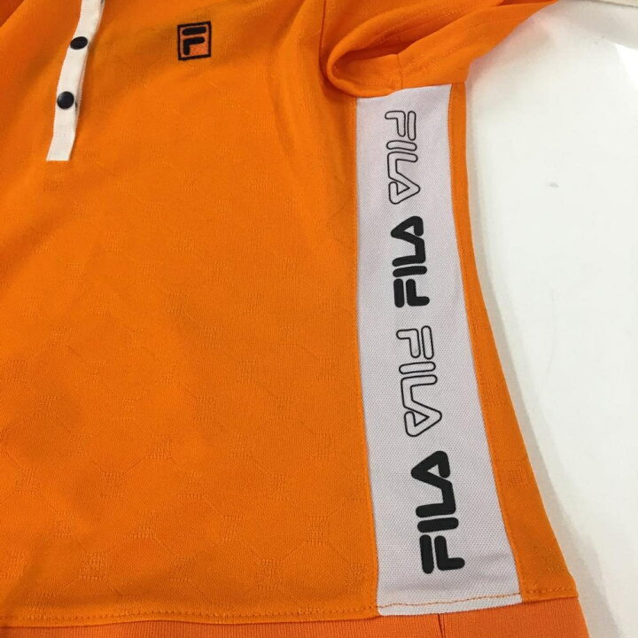 楽天市場】【美品】フィラゴルフ 半袖ポロワンピース オレンジ×白 地 