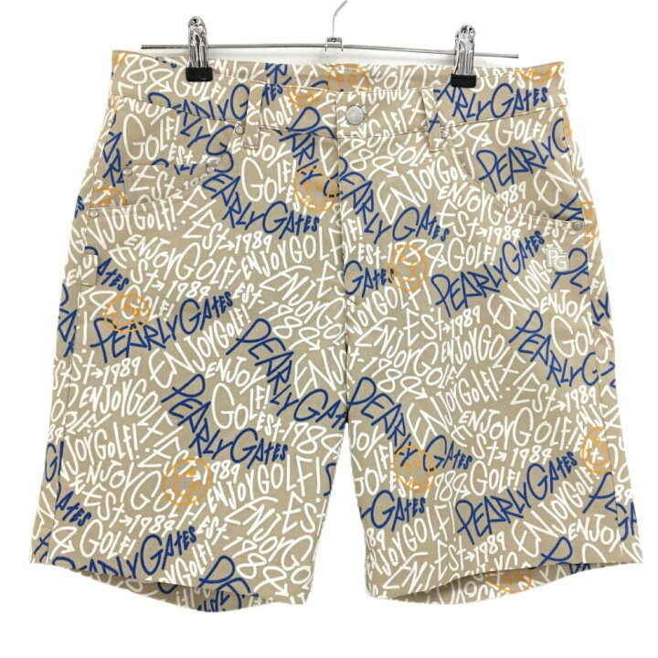 楽天市場】【超美品】パーリーゲイツ ハーフパンツ ベージュ×白×ブルー 