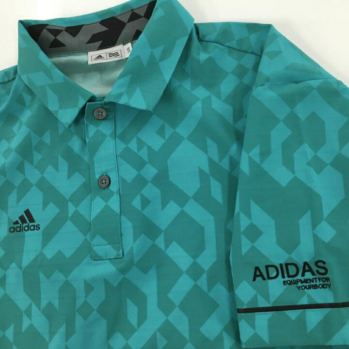 楽天市場】【美品】アディダス 半袖ポロシャツ グリーン 総柄 袖ロゴ 