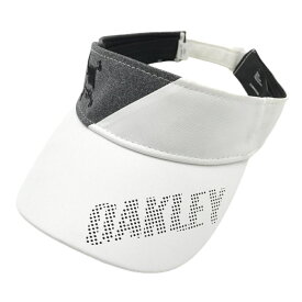 オークリー サンバイザー 白×杢グレー バイカラー ロゴ ゴルフウェア Oakley