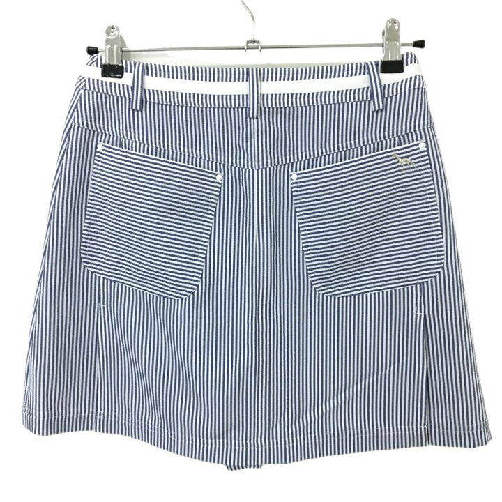 楽天市場】【超美品】アダバット スカート 白×ネイビー ストライプ 