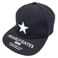 【美品】パーリーゲイツ フラットキャップ ネイビー×白 星 スター FR ゴルフウェア PEARLY GATES