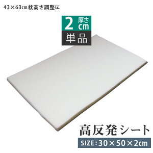 高反発シート(2cm) | 枕 かため 高反発枕 高反発 まくら 安眠枕 高反発まくら 安眠 高さ調整 硬い枕 快眠枕 高さ調節 高め ピロー 便利グッズ シート 硬め 快眠 安眠グッズ 43×63 高さ調整シー