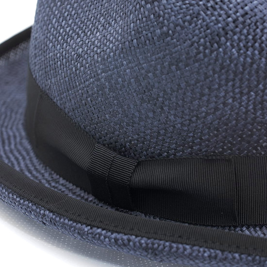 ストローハット メンズ 夏 ED HAT エドハット 天然草 ホンブルグハット ネイビー 紺 帽子 フォーマル ハット 送料無料 大きいサイズ  小さいサイズ | 帽子販売店ＲＥＰＲＥＳＳＩＯＮ