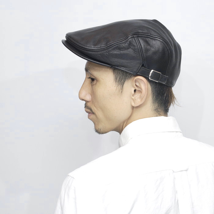 ハンチング メンズ レザー 黒 ブラック 日本製 大きいサイズ 小さいサイズ S M L XL EDHAT エドハット 帽子 本革 牛革 |  帽子販売店ＲＥＰＲＥＳＳＩＯＮ