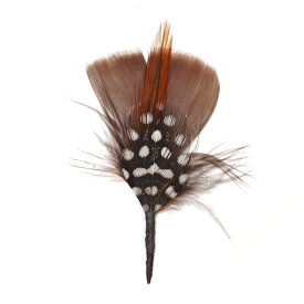 帽子 ハット用 羽飾り ブラウン×ブラック×ホワイト メンズ レディース 天然 鳥 羽根 フェザー F-B