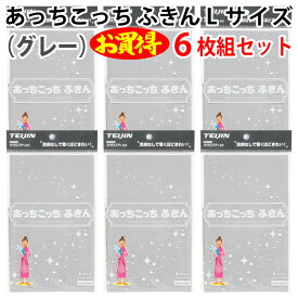 【6枚組セット】あっちこっち ふきん Lサイズ（グレー）テイジ　ン極細繊維 ミクロスター 洗剤なし きれい 拭く 洗う 磨く フック TEIJIN 帝人 日本製【ゆうパケット 追跡可能メール便 送料無料】【楽天ランキング第1位】【smtb-TK】