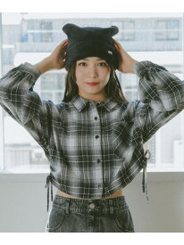 【SALE／50%OFF】シャギーネコミミワッチ repipi armario レピピアルマリオ 帽子 ニット帽・ビーニー グレー ホワイト ブラック【RBA_E】[Rakuten Fashion]