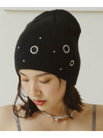 アイレットビーニー repipi armario レピピアルマリオ 帽子 ニット帽・ビーニー グレー ブラック【送料無料】[Rakuten Fashion]