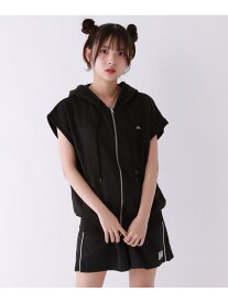 【SALE／50%OFF】AcidWashフードベスト repipi armario レピピアルマリオ トップス ベスト・ジレ ブラック【RBA_E】[Rakuten Fashion]
