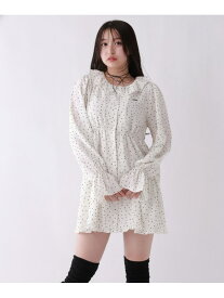 【SALE／40%OFF】フリル襟DOTワンピース repipi armario レピピアルマリオ ワンピース・ドレス チュニック ホワイト ブラック【RBA_E】[Rakuten Fashion]