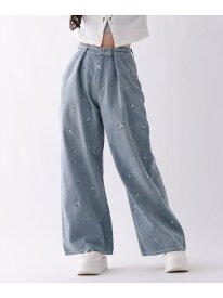 Flowerホックデニムパンツ repipi armario レピピアルマリオ パンツ ジーンズ・デニムパンツ ブルー【送料無料】[Rakuten Fashion]