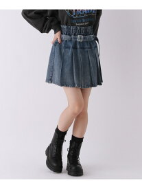 【着回し力No.1スカート】プリーツデニムスカート repipi armario レピピアルマリオ スカート ミニスカート グレー ブルー ブラック【送料無料】[Rakuten Fashion]