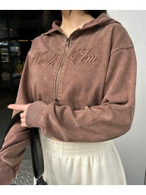 【SALE／30%OFF】スタッズWZIPショートパーカー repipi armario レピピアルマリオ トップス スウェット・トレーナー ブラック ブラウン【RBA_E】[Rakuten Fashion]
