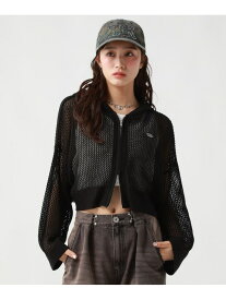 メッシュニットWZIPパーカー repipi armario レピピアルマリオ トップス ニット ホワイト ブラック【送料無料】[Rakuten Fashion]