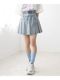 【SALE／30%OFF】ライトデニムプリーツスカート repipi armario レピピアルマリオ スカート ミニスカート ブルー ブラック【RBA_E】[Rakuten Fashion]