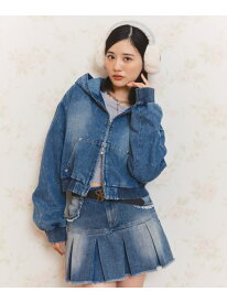 DNMフードショートブルゾン repipi armario レピピアルマリオ ジャケット・アウター ブルゾン・ジャンパー ブルー ブラック【送料無料】[Rakuten Fashion]