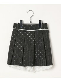 【SALE／50%OFF】【10C REPIPI】レースプリーツスカート 10C REPIPI レピピアルマリオ スカート ミニスカート グレー ブラック【RBA_E】[Rakuten Fashion]