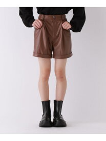 【SALE／50%OFF】フェイクレザーショートパンツ repipi armario レピピアルマリオ パンツ その他のパンツ ブラック ブラウン【RBA_E】[Rakuten Fashion]