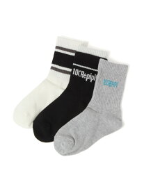 【10C REPIPI】【3足セット】カジュアルソックス 10C REPIPI レピピアルマリオ 靴下・レッグウェア 靴下 ピンク ブラック[Rakuten Fashion]