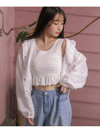 シャーリングタンクトップ repipi armario レピピアルマリオ トップス その他のトップス ブルー ホワイト ブラック ピンク[Rakuten Fashion]