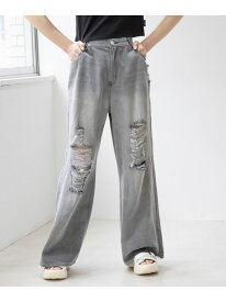 【SALE／20%OFF】【ライトオンス】ダメージホックデニムパンツ repipi armario レピピアルマリオ パンツ ジーンズ・デニムパンツ ブルー ブラック【RBA_E】【送料無料】[Rakuten Fashion]