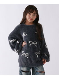 【10C REPIPI】リボンシャギーニット 10C REPIPI レピピアルマリオ トップス ニット ブラック ホワイト パープル[Rakuten Fashion]